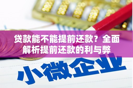 澧县贷款能不能提前还款？全面解析提前还款的利与弊