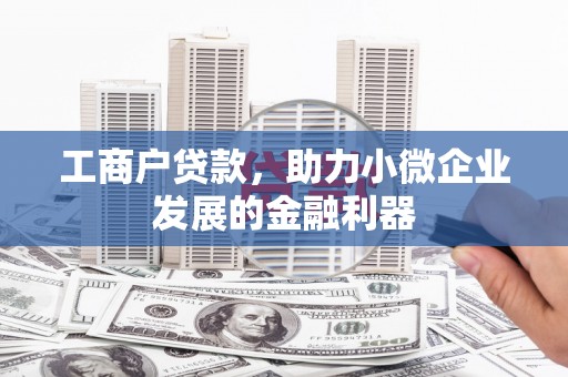 澧县工商户贷款，助力小微企业发展的金融利器