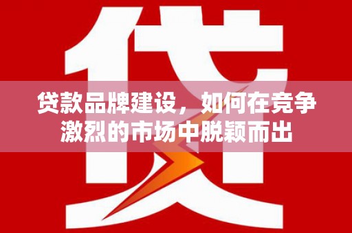 澧县贷款品牌建设，如何在竞争激烈的市场中脱颖而出