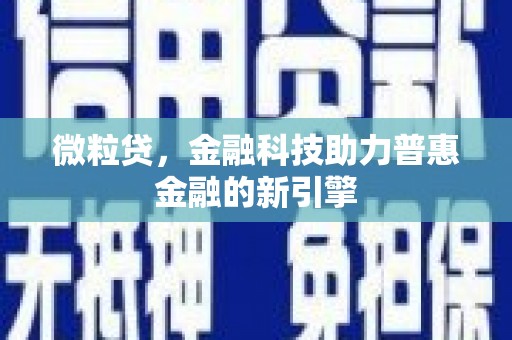 澧县微粒贷，金融科技助力普惠金融的新引擎