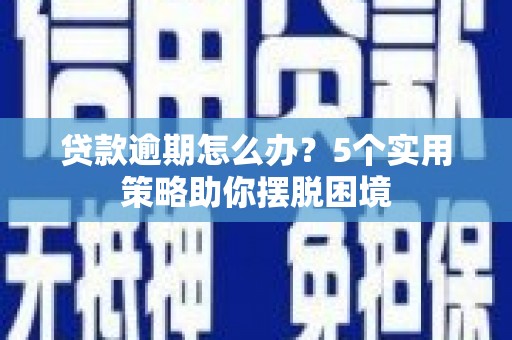 澧县贷款逾期怎么办？5个实用策略助你摆脱困境