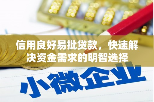 澧县信用良好易批贷款，快速解决资金需求的明智选择