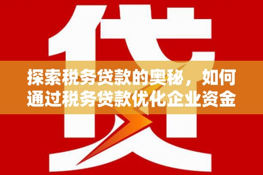 澧县探索税务贷款的奥秘，如何通过税务贷款优化企业资金流