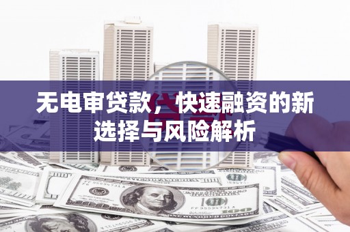 澧县无电审贷款，快速融资的新选择与风险解析