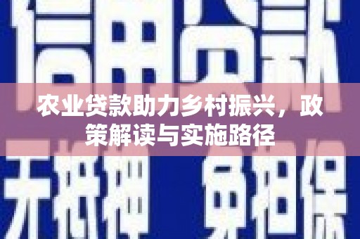 澧县农业贷款助力乡村振兴，政策解读与实施路径