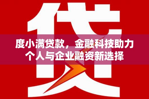 澧县度小满贷款，金融科技助力个人与企业融资新选择