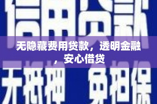 澧县无隐藏费用贷款，透明金融，安心借贷