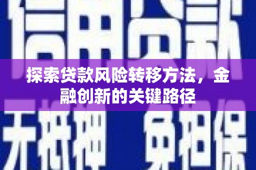 澧县探索贷款风险转移方法，金融创新的关键路径