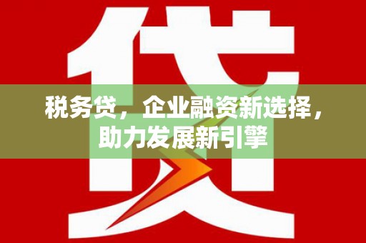 澧县税务贷，企业融资新选择，助力发展新引擎