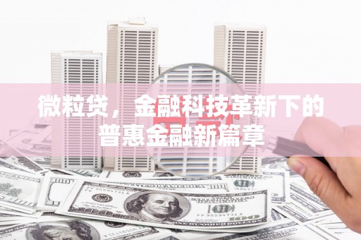 澧县微粒贷，金融科技革新下的普惠金融新篇章
