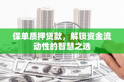 澧县保单质押贷款，解锁资金流动性的智慧之选