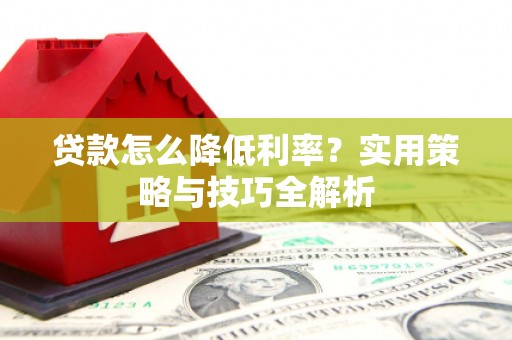 澧县贷款怎么降低利率？实用策略与技巧全解析