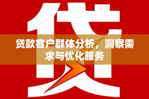澧县贷款客户群体分析，洞察需求与优化服务